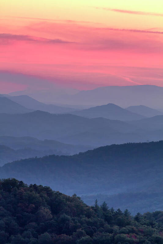 Foothills Parkway West Poster featuring the photograph Great Smoky Mountain Sunset by Teri Virbickis