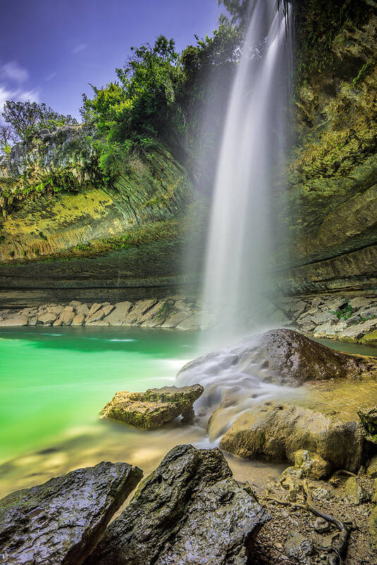 Hamilton Pool Preserve Poster featuring the photograph Texas Paradise Vertical by Jonathan Davison