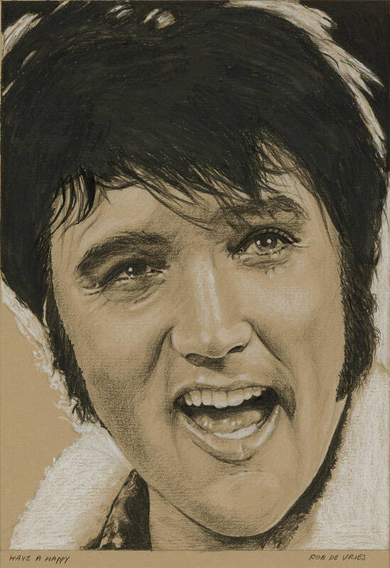 Elvis Poster featuring the drawing Have a happy by Rob De Vries