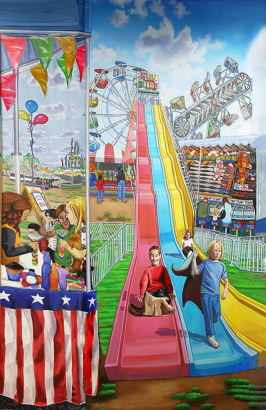Long Island Poster featuring the painting Hecksher Park Fair by Bonnie Siracusa