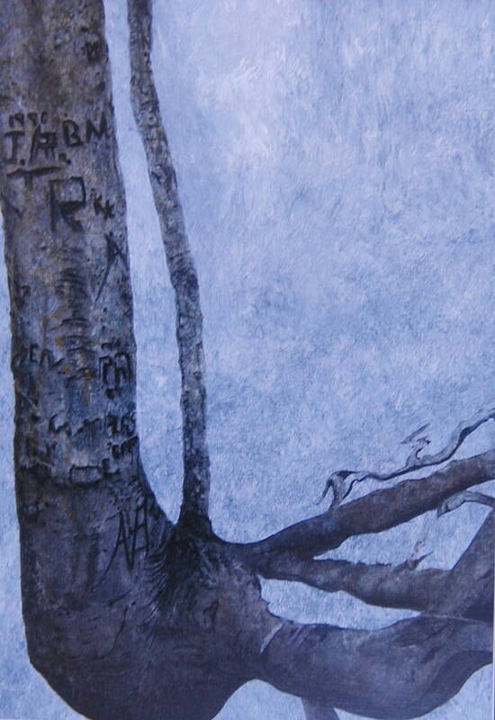 Tree Trunk Poster featuring the painting Hedden Park II by Leah Tomaino