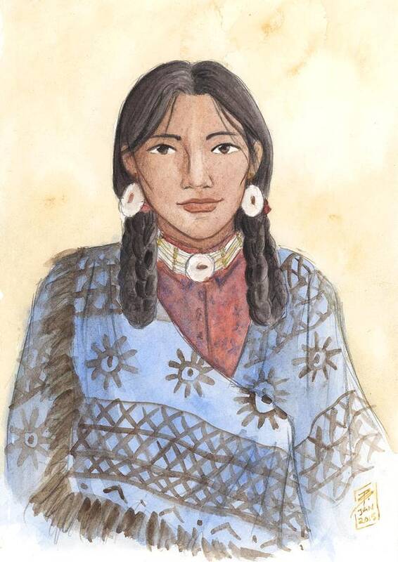 Native American Poster featuring the painting Her Mother's Blanket by Brandy Woods