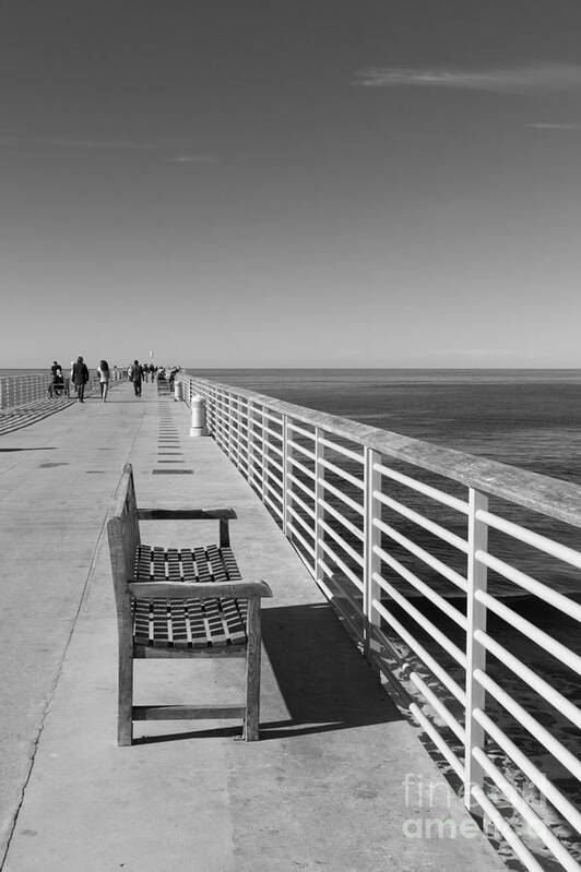 Pier Poster featuring the photograph Hermosa Beach Seat by Ana V Ramirez