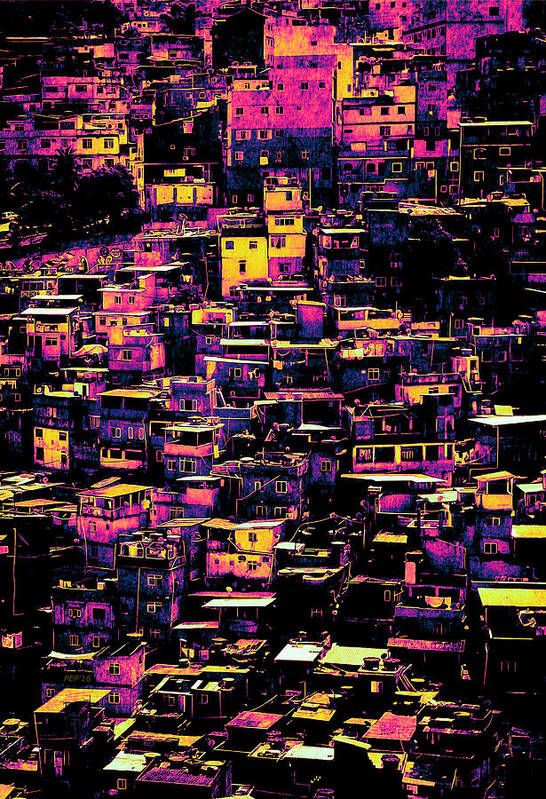 Homes Poster featuring the photograph Homes On A Hill Pop Art by Phil Perkins