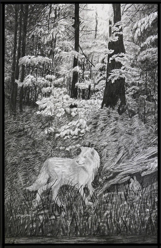Forest Poster featuring the drawing I Can't Find the Rabbit by Quwatha Valentine