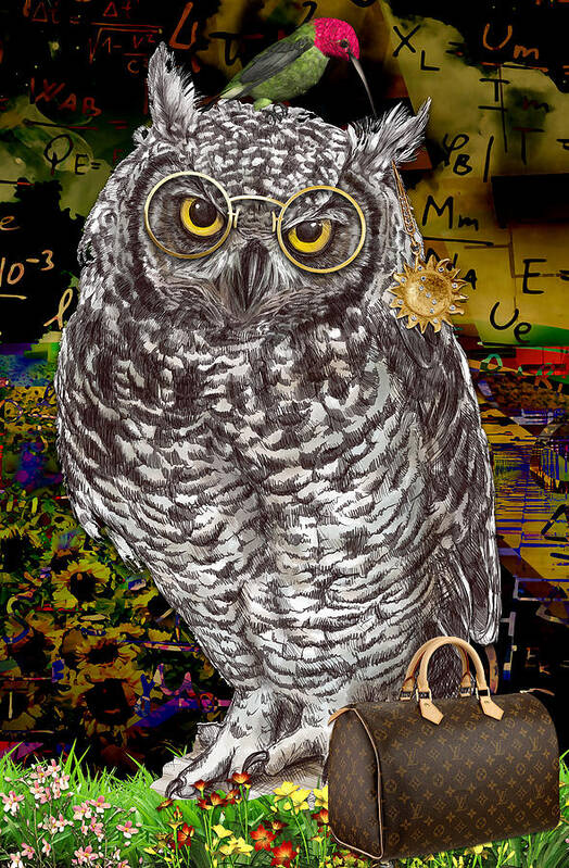 Owl Poster featuring the mixed media Imagine by Marvin Blaine