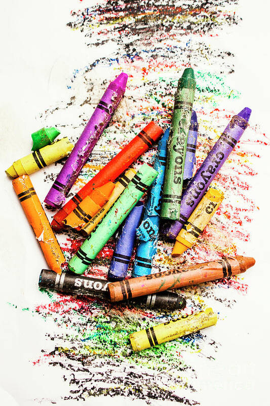 Crayon Poster featuring the photograph In colours of broken crayons by Jorgo Photography