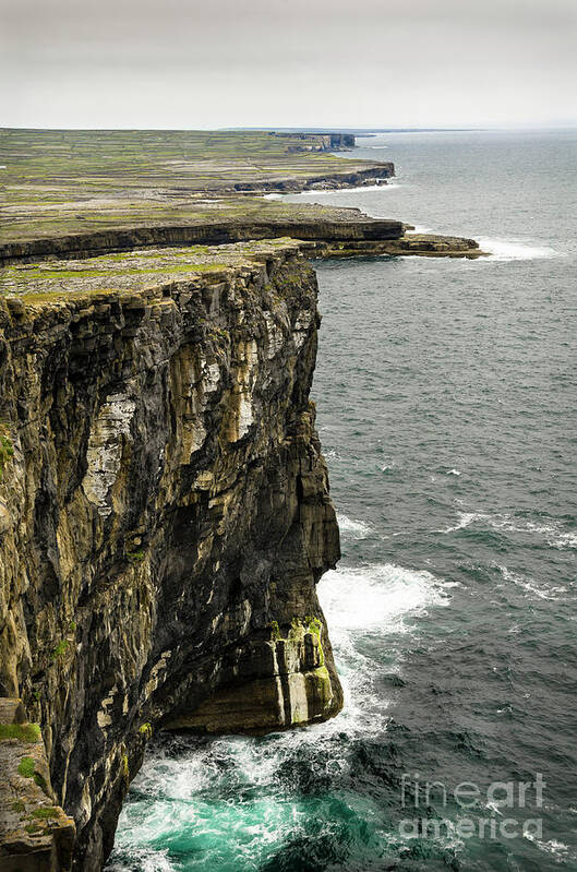 Ireland Poster featuring the photograph Inishmore cliffs and karst landscape from Dun Aengus by RicardMN Photography