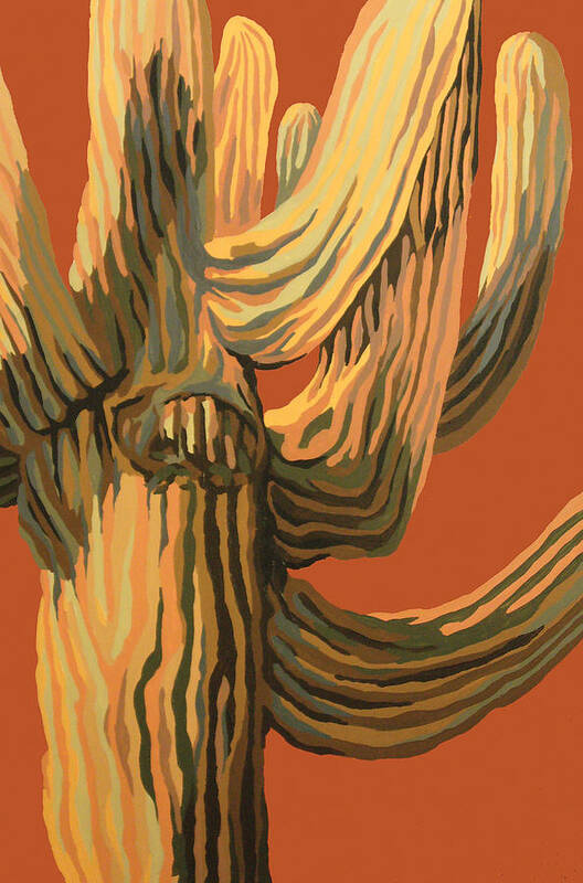 Saguaro Poster featuring the painting It's a Dry Heat by Sandy Tracey