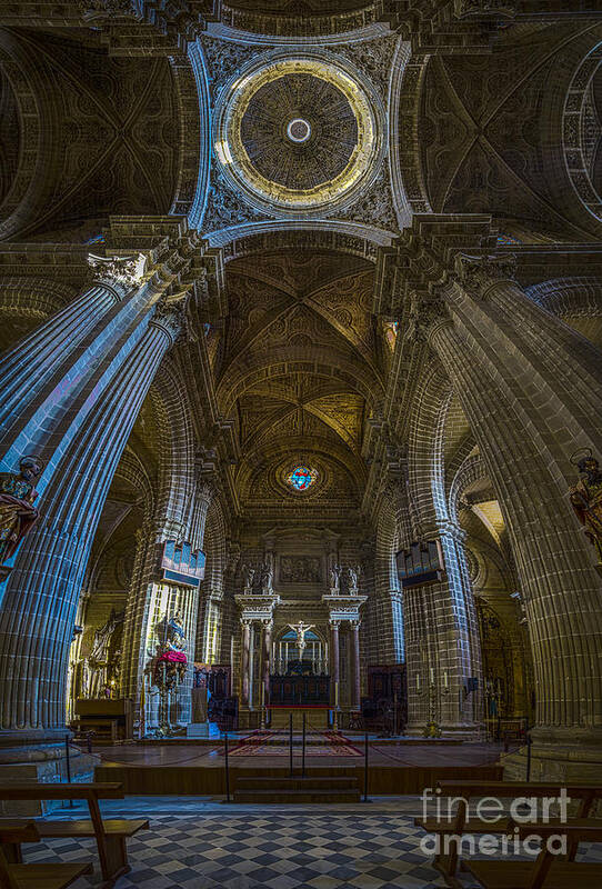 12mm F2 Poster featuring the photograph Jerez de la Frontera Cathedral Dome from Inside Cadiz Spain by Pablo Avanzini