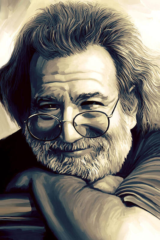 Jerry Garcia Paintings Poster featuring the painting Jerry Garcia Artwork by Sheraz A