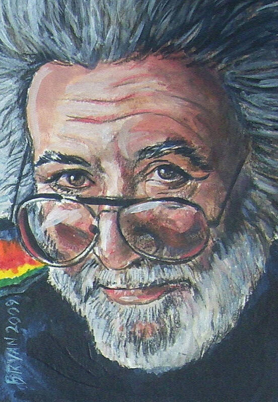 Jerry Garcia Poster featuring the painting Jerry Garcia by Bryan Bustard