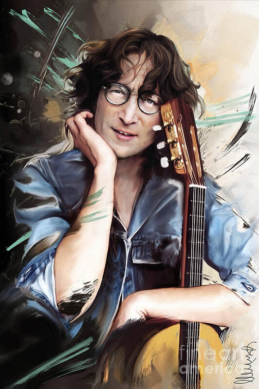 John Lennon Poster featuring the painting John Lennon by Melanie D