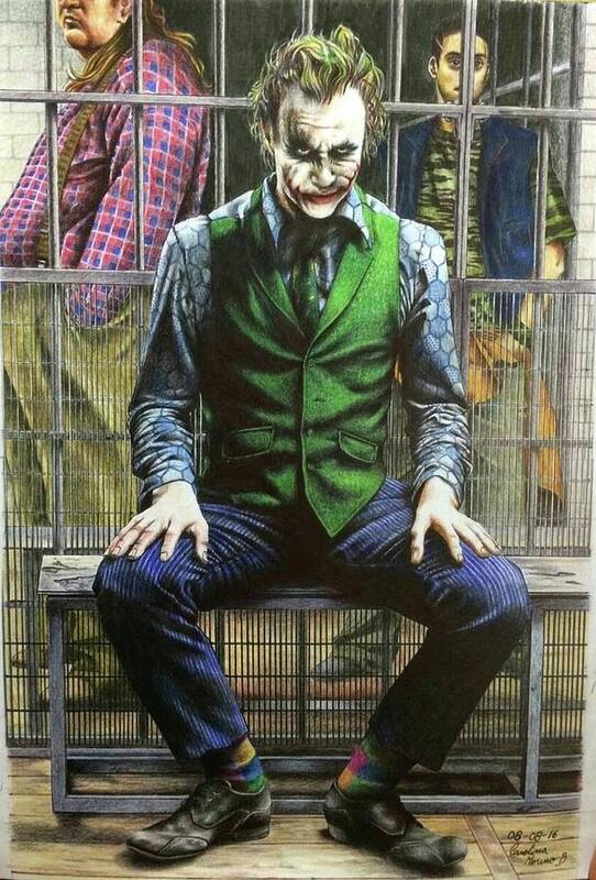 Joker Poster featuring the drawing Joker by Carola Moreno