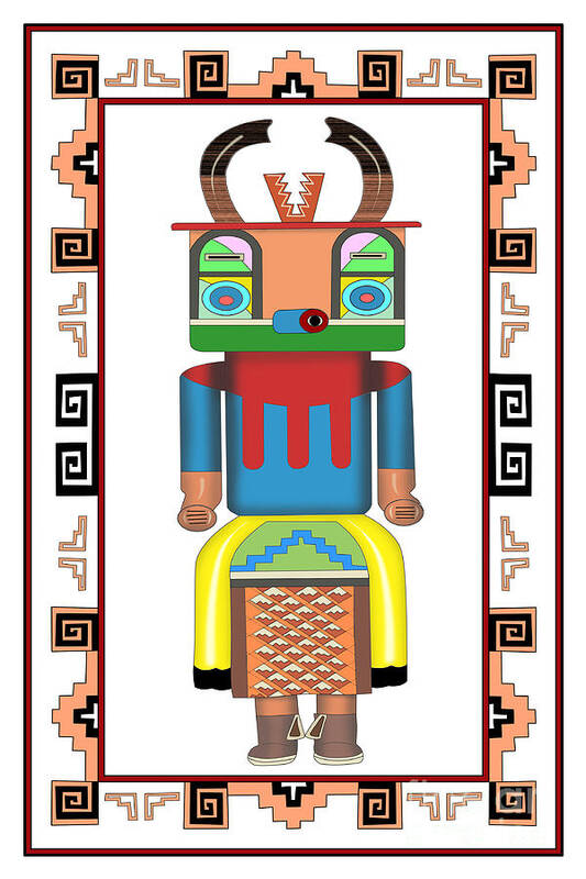 Kachina Poster featuring the digital art Kachina Doll by Tim Hightower