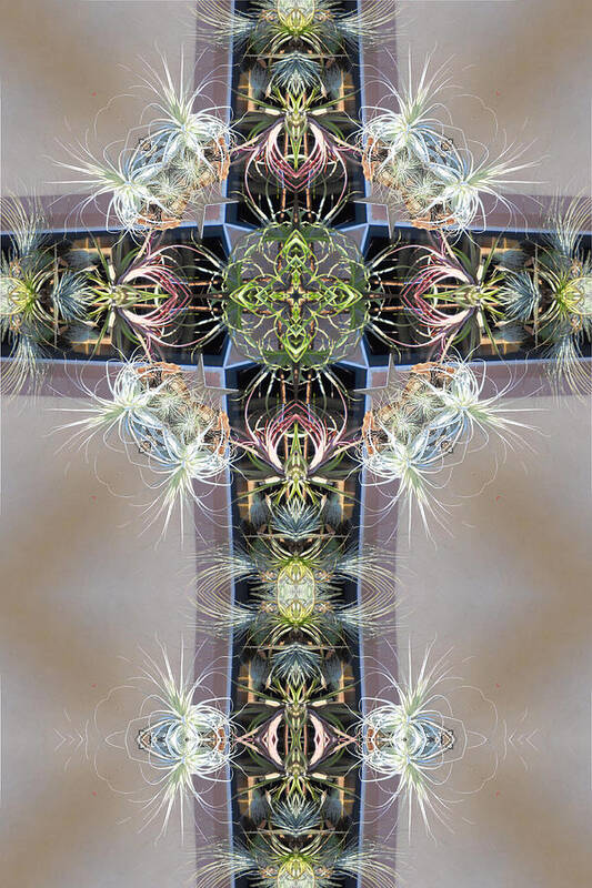 Kaleidoscope Poster featuring the digital art Kaleidoscope Cross by Frances Miller