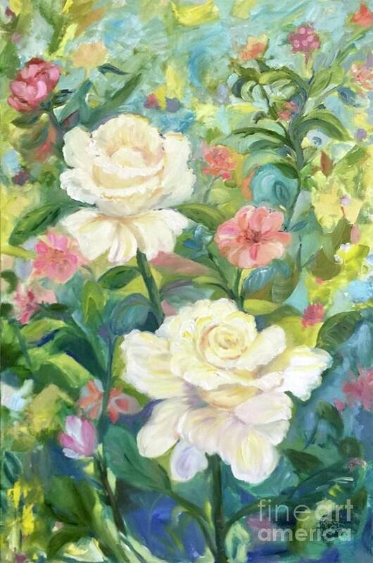 Roses Poster featuring the painting La Jolla Garden by Patsy Walton