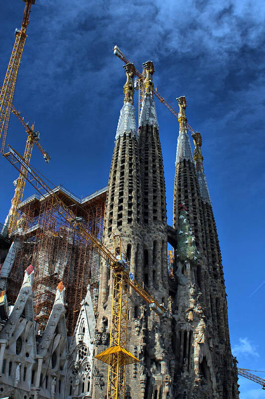 Sagrada Poster featuring the photograph La Sagrada Familia by Antonio Gaudi by Farol Tomson