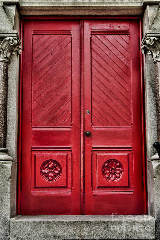 Maine Poster featuring the photograph Large Red Doors by Alana Ranney