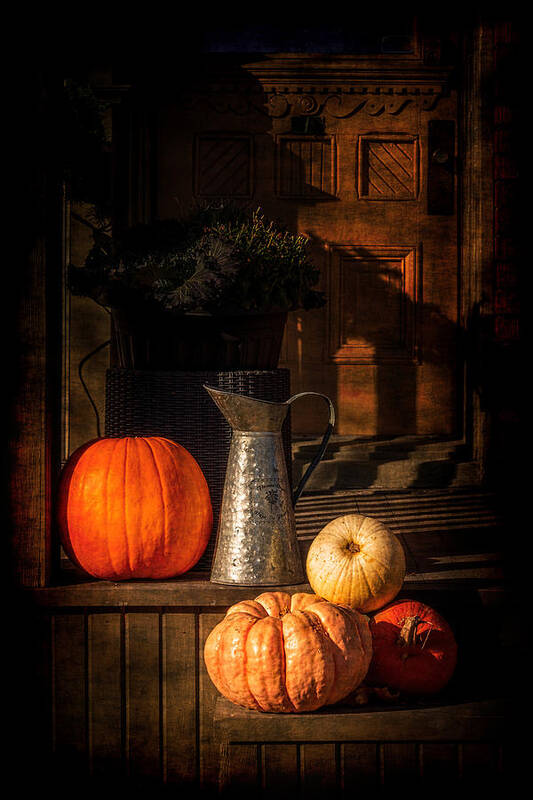Pumpkin Poster featuring the photograph Last Autumn Sunlight by Celso Bressan