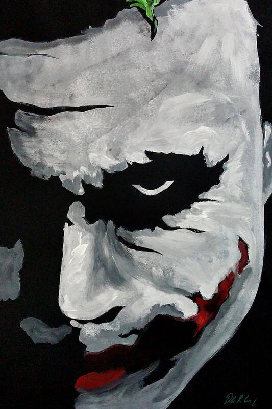 Heath Ledger Poster featuring the painting Ledger's Joker by Dale Loos Jr