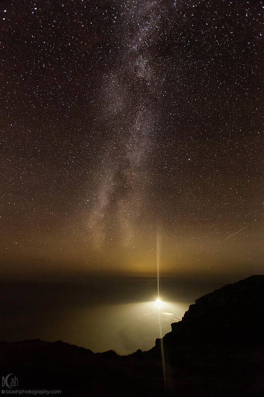 Astrophotography Poster featuring the photograph Lighthouse and Milky Way by B Cash