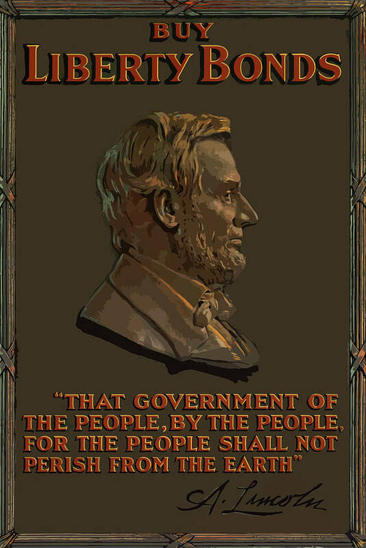 Abe Lincoln Poster featuring the painting Lincoln Gettysburg Address Quote by War Is Hell Store