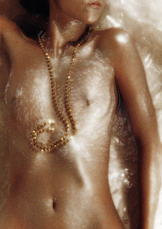 Nude Poster featuring the photograph Liquid Gold by Herman Robert