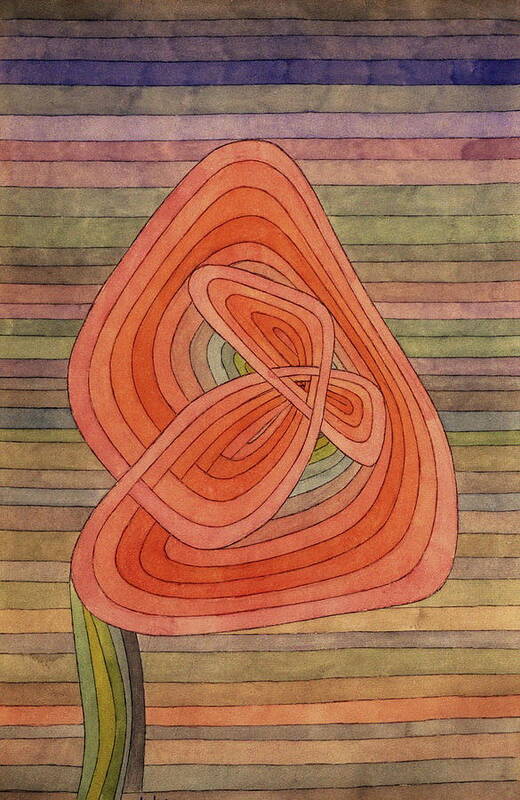 Nature Poster featuring the painting Lonely Flower by Paul Klee