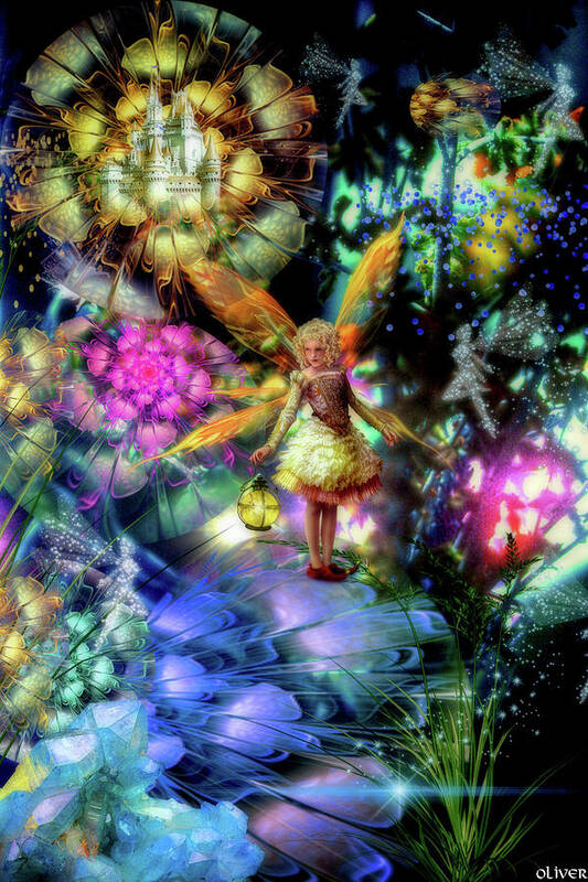 Fairy Fantasy Magic Faery Fae Poster featuring the mixed media Lost in Faeland by Bill Oliver