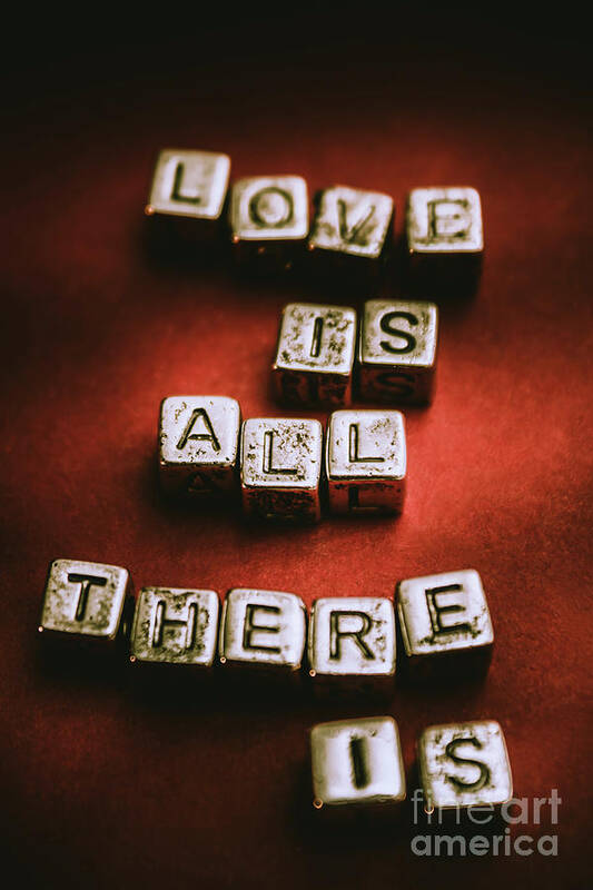 Quote Poster featuring the photograph Love is all there is by Jorgo Photography