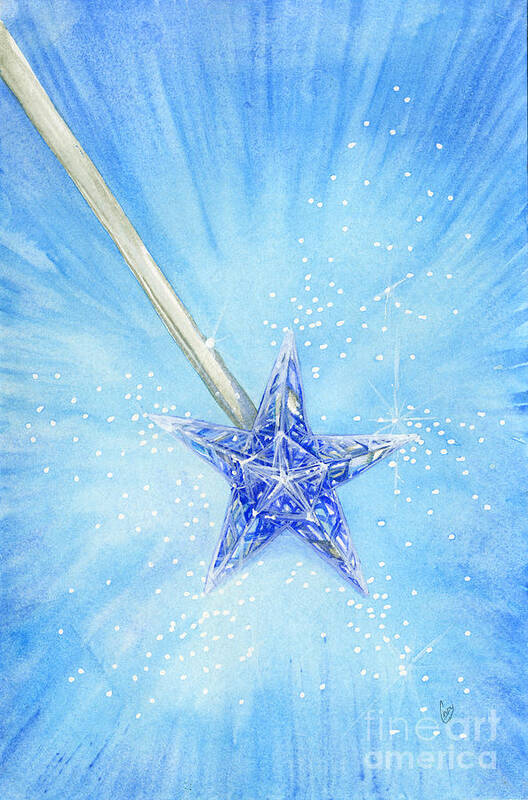 Blue Poster featuring the painting Magic wand by Cindy Garber Iverson