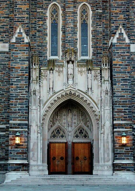 Duke Poster featuring the photograph Main Entrance To Chapel by Cynthia Guinn