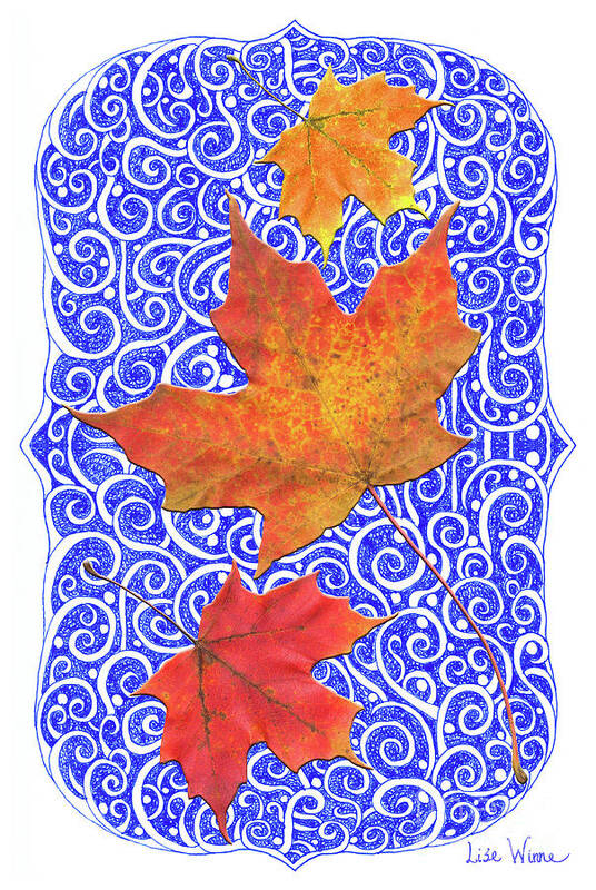 Maple Leaves Poster featuring the digital art Maple Leaves by Lise Winne