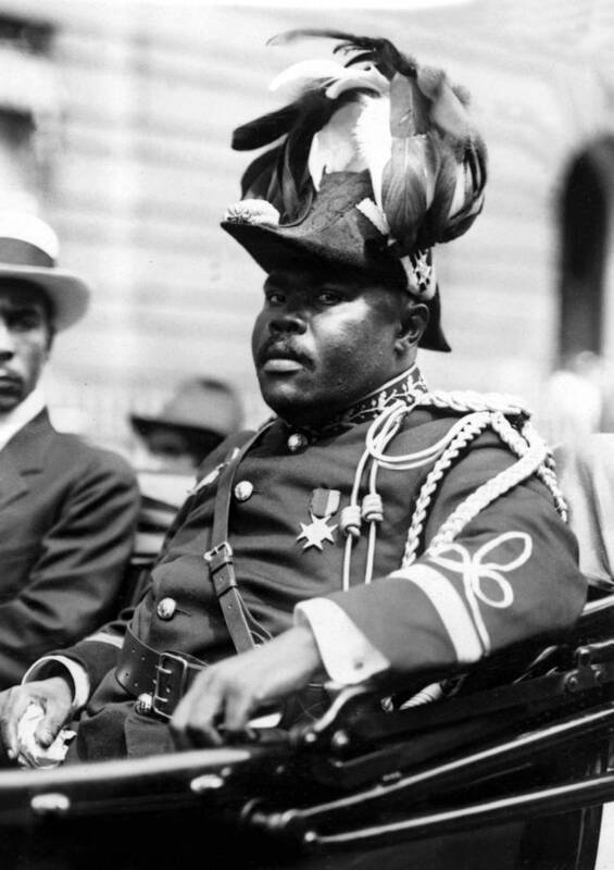 Garvey Poster featuring the photograph Marcus Garvey, The Negro Moses, Rides by Everett