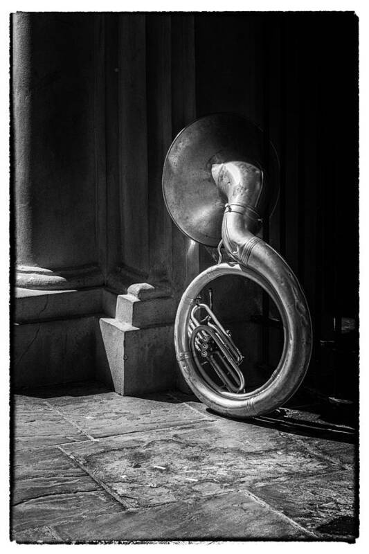 Ash Wednesday Poster featuring the photograph Mardi Gras Tuba at Jackson Square by Thomas Lavoie