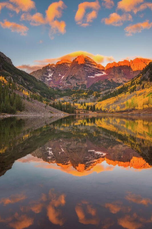 Fall Colors Poster featuring the photograph Maroon Bells Magic by Darren White