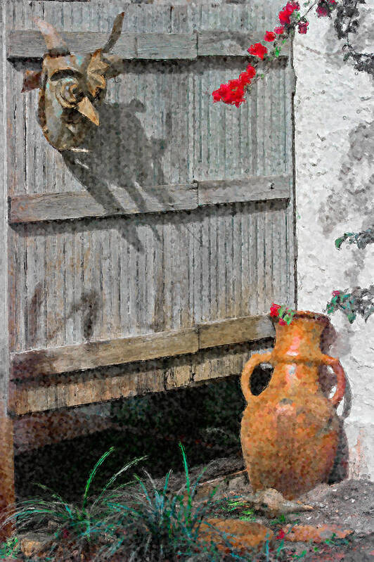 Mask Poster featuring the painting Mask and Amphora by Peter J Sucy