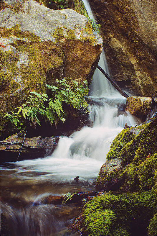 Water Falls Poster featuring the photograph McWay Creek Falls 1 by Gary Brandes