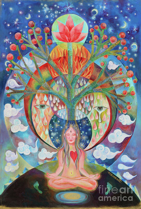 Meditation Poster featuring the painting Meditation by Manami Lingerfelt