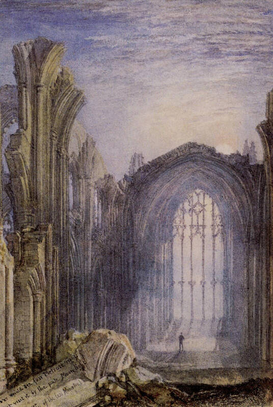 Turner Poster featuring the painting Melrose Abbey by Pam Neilands