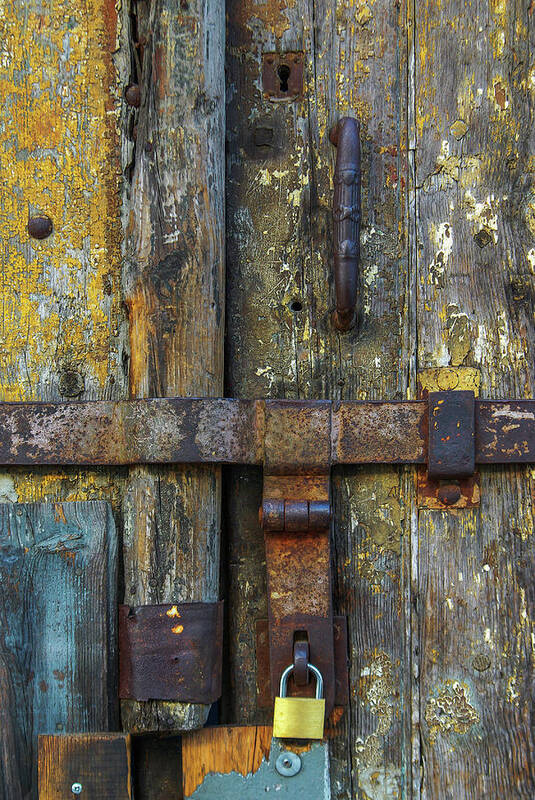 Door Poster featuring the photograph Metal Locks by Carlos Caetano