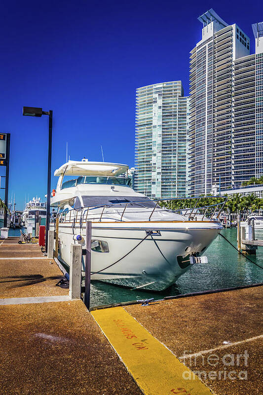 Miami Poster featuring the photograph Luxury Yacht Artwork 4578 by Carlos Diaz