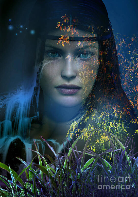 Gaia Poster featuring the digital art Midnight Gaia by Shadowlea Is