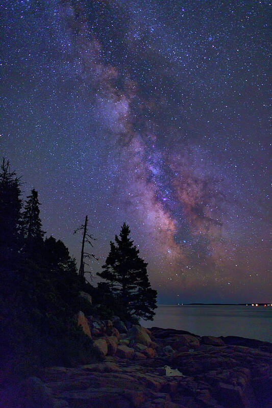 Otter Cliffs Poster featuring the photograph Milky Way Over Otter Point by Rick Berk