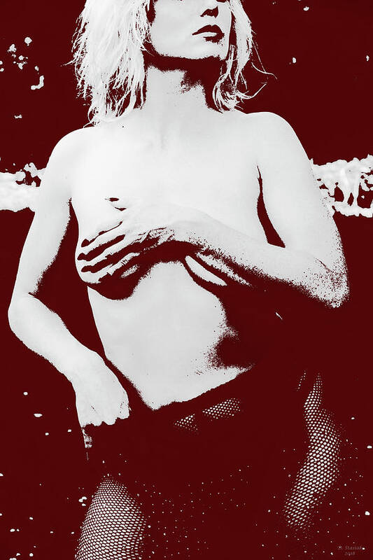 Nude Poster featuring the digital art Modesty by David Stasiak
