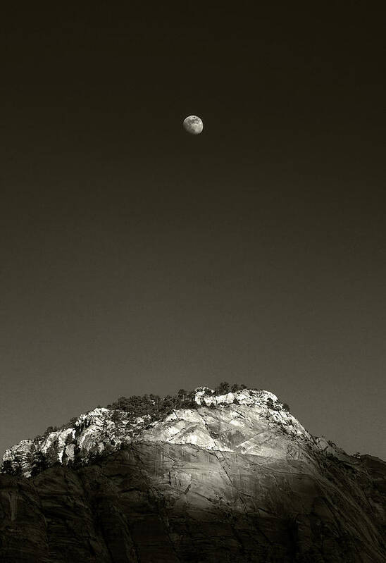  Poster featuring the photograph Moon Rise from Pa'Rus Trail, Zion NP, Utah by Michael Kirk
