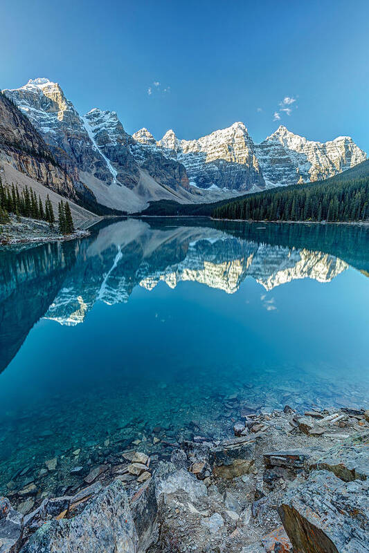 5dsr Poster featuring the photograph Moraine Lake Blues by Pierre Leclerc Photography