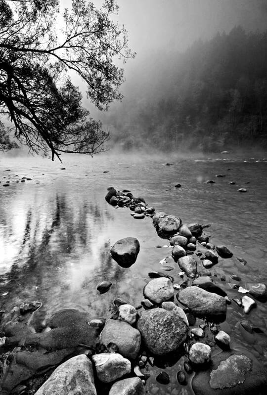 Creek Poster featuring the photograph Morning mist by Bill Jonscher