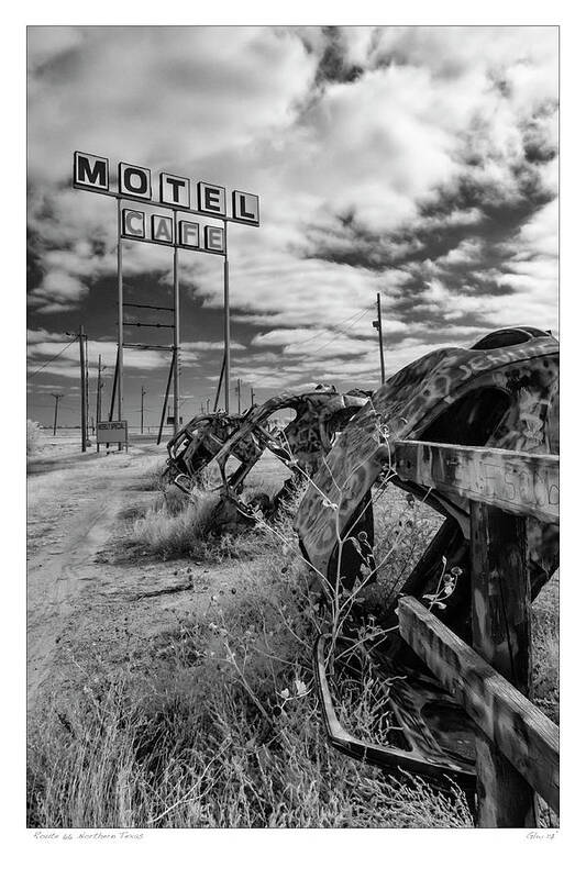 Route 66 Poster featuring the photograph Motel Cafe Northern Texas by Gary Warnimont